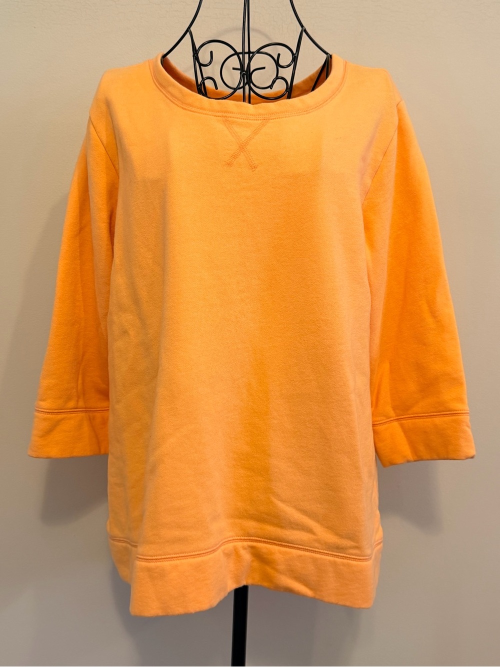 Old Navy Women's XL Regular Orange Crew Neck Pullover Fleece Sweatshirt Solid